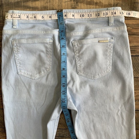 Michael Kors Izzy Cropped Skinny  Women Capri Size 8 Light Blue Mid Rise Calves - Picture 7 of 14